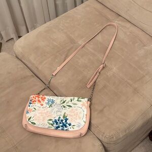 Thirty-One Floral Crossbody Bag in Pink and Blue